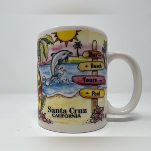 Santa Cruz California Tropical Summer Beach Scene Coffee Mug Cup